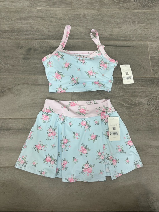 Altar'd State Dresses & Skirts - Altr’d State Floral Blue & Pink Two-Piece Crop Top and Skirt Set NWT